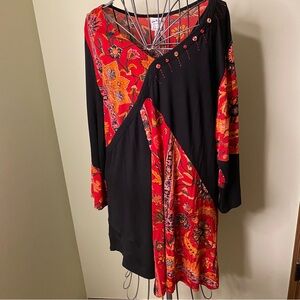 Parsley & Sage V-Neck bold colors tunic top